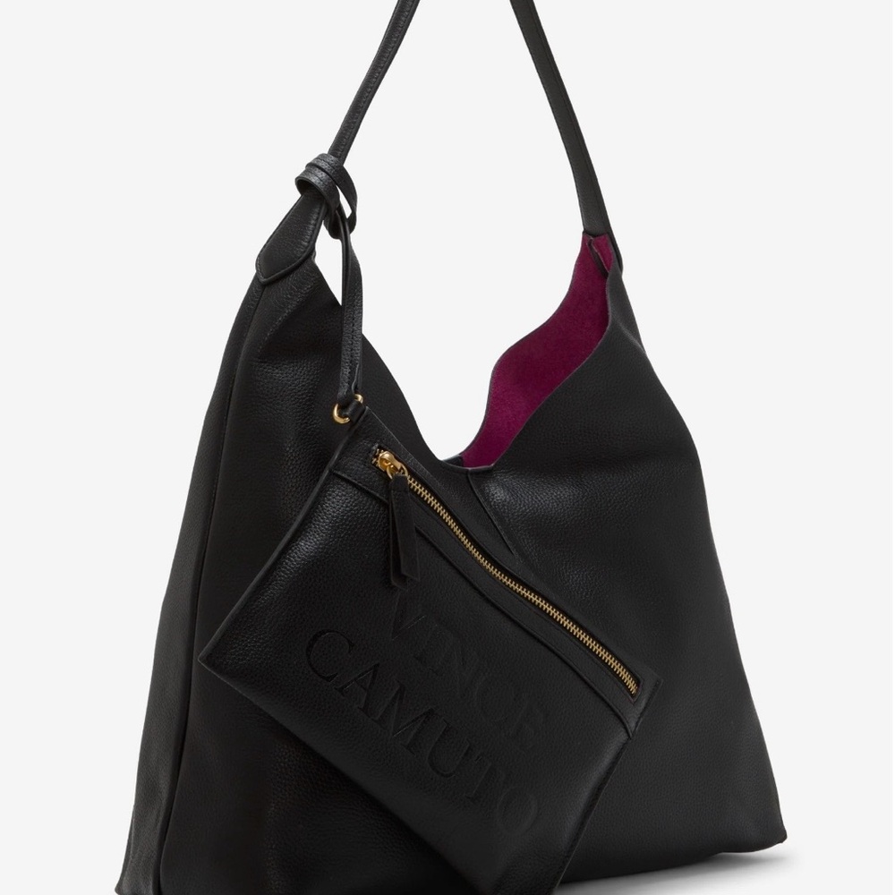 Vince Camuto Black and Pink Hobo Bag